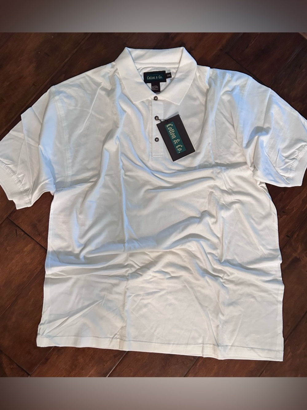 NWT! 2XL Cotton & Co. white polo (chest 50-52)